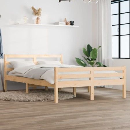 Solid wood bed frame 120x190 cm by vidaXL, Beds and slatted bases - Ref: Foro24-814789, Price: 91,89 €, Discount: %
