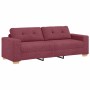 Juego de Sofá con cojín 2 pcs Rojo vino 221 x 78 x 80 cm Tela