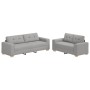 Juego de Sofá con cojín 2 pcs Gris 221 x 78 x 80 cm Tela