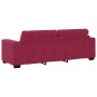 Juego de Sofá 2 pcs Rojo vino tinto 221 x 78 x 80 cm Terciopelo