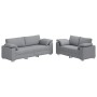 Juego de Sofá 2 pcs Gris claro 219 x 77 x 82 cm tela