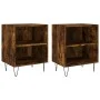 Mesitas de noche 2 uds madera ingeniería roble humo 40x30x50 cm de vidaXL, Mesitas de noche - Ref: Foro24-826791, Precio: 38,...