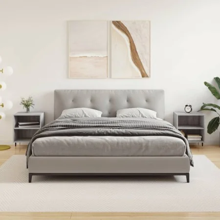 Mesita de noche 2 uds madera ingeniería gris Sonoma 40x30x50 cm de vidaXL, Mesitas de noche - Ref: Foro24-826777, Precio: 40,...