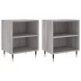 Mesita de noche 2 uds madera ingeniería gris Sonoma 40x30x50 cm de vidaXL, Mesitas de noche - Ref: Foro24-826777, Precio: 40,...