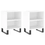 Mesitas de noche 2 uds madera de ingeniería blanco 40x30x50 cm de vidaXL, Mesitas de noche - Ref: Foro24-826797, Precio: 49,0...