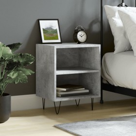 Mesita de noche madera de ingeniería gris hormigón 40x30x50 cm de vidaXL, Mesitas de noche - Ref: Foro24-826788, Precio: 32,0...