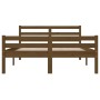 Honey brown solid wood double bed frame 120x190 cm by vidaXL, Beds and slatted bases - Ref: Foro24-814792, Price: 121,73 €, D...