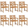 Silla de Jardín 6 pcs Marrón 56 x 56 x 90 cm