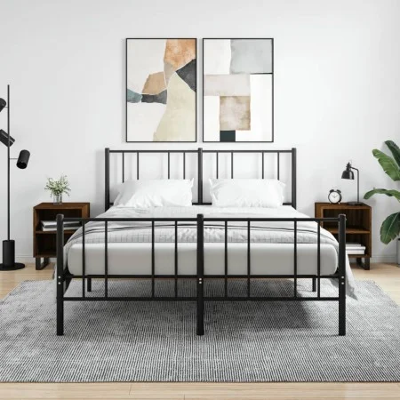 Nachttisch, 2 Stück, Holzwerkstoff, braune Eiche, 40 x 30 x 50 cm von vidaXL, Nachttische - Ref: Foro24-826811, Preis: 46,48 ...