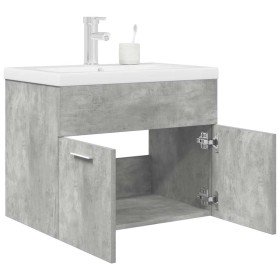 Mueble de baño con lavabo incorporado y grifo gris hormigón Mueble de baño con lavabo incorporado y grifo gris hormigón