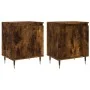 Mesitas de noche 2 uds madera ingeniería roble humo 40x30x50 cm de vidaXL, Mesitas de noche - Ref: Foro24-826823, Precio: 45,...