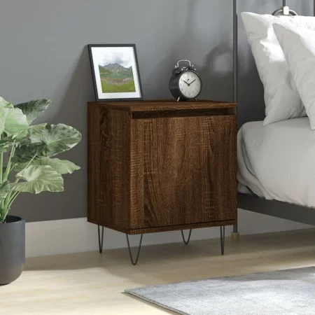 Brown oak engineered wood bedside table 40x30x50 cm by vidaXL, Nightstands - Ref: Foro24-826842, Price: 36,48 €, Discount: %