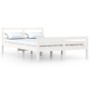 Weißer Massivholzbettrahmen 135x190 cm von vidaXL, Betten und Lattenroste - Ref: Foro24-814795, Preis: 142,27 €, Rabatt: %
