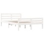Weißer Massivholzbettrahmen 135x190 cm von vidaXL, Betten und Lattenroste - Ref: Foro24-814795, Preis: 142,27 €, Rabatt: %