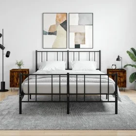 Nachttische, 2 Stück, Holzwerkstoff, Raucheiche, 40 x 30 x 50 cm von vidaXL, Nachttische - Ref: Foro24-826839, Preis: 43,87 €...