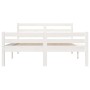 Weißer Massivholzbettrahmen 135x190 cm von vidaXL, Betten und Lattenroste - Ref: Foro24-814795, Preis: 142,27 €, Rabatt: %