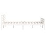 Weißer Massivholzbettrahmen 135x190 cm von vidaXL, Betten und Lattenroste - Ref: Foro24-814795, Preis: 142,27 €, Rabatt: %
