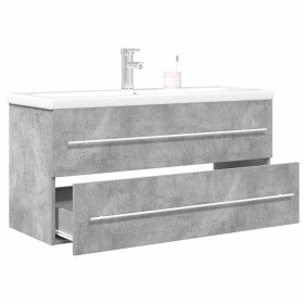 Set muebles de baño 2 piezas madera contrachapada gris hormigón Set muebles de baño 2 piezas madera contrachapada gris hormigón