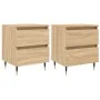 Nachttische, 2 Stück, Holzwerkstoff, Sonoma-Eiche, 40 x 35 x 50 cm von vidaXL, Nachttische - Ref: Foro24-826867, Preis: 78,43...