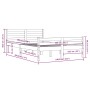 Weißer Massivholzbettrahmen 135x190 cm von vidaXL, Betten und Lattenroste - Ref: Foro24-814795, Preis: 142,27 €, Rabatt: %
