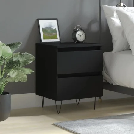 Schwarzer Nachttisch aus Sperrholz, 40 x 35 x 50 cm von vidaXL, Nachttische - Ref: Foro24-826878, Preis: 55,78 €, Rabatt: %