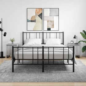 Bedside table 2 units engineered wood gray Sonoma 40x30x50 cm by vidaXL, Nightstands - Ref: Foro24-826857, Price: 72,50 €, Di...