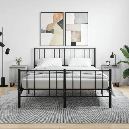 Bedside table 2 units engineered wood gray Sonoma 40x30x50 cm by vidaXL, Nightstands - Ref: Foro24-826857, Price: 71,61 €, Di...