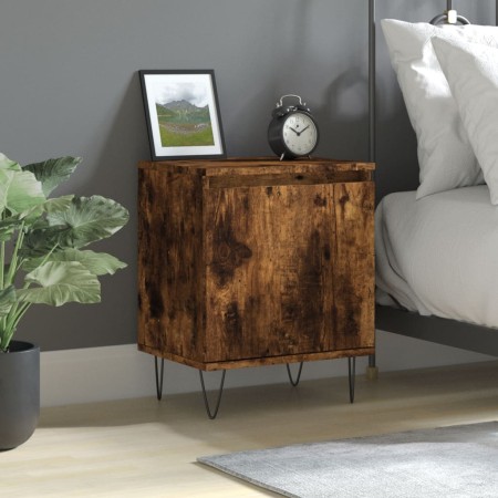 Mesita de noche madera de ingeniería roble ahumado 40x30x50 cm de vidaXL, Mesitas de noche - Ref: Foro24-826838, Precio: 36,5...