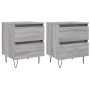 Mesita de noche 2 uds madera ingeniería gris Sonoma 40x35x50 cm de vidaXL, Mesitas de noche - Ref: Foro24-826889, Precio: 78,...