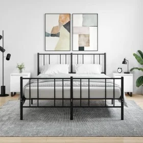 Nachttische 2 Stück glänzend weißes Holzwerkstoff 40x30x50 cm von vidaXL, Nachttische - Ref: Foro24-826849, Preis: 76,24 €, R...
