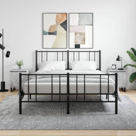 Mesitas de noche 2 uds madera gris hormigón 40x30x50 cm de vidaXL, Mesitas de noche - Ref: Foro24-826853, Precio: 69,88 €, De...