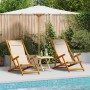 Silla de playa con cojín 2 pcs Marrón 61.5 x 123 x 82cm