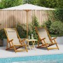 Silla de playa con cojín 2 pcs Marrón 61.5 x 123 x 82cm