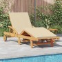 Tumbona 2 pcs Beige 40 x 40 x 40cm Madera maciza de Acacia