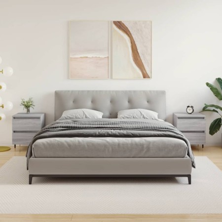 Mesita de noche 2 uds madera ingeniería gris Sonoma 40x35x50 cm de vidaXL, Mesitas de noche - Ref: Foro24-826873, Precio: 80,...