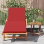 Tumbona 2 pcs Rojo 40 x 40 x 40cm Madera maciza de Acacia