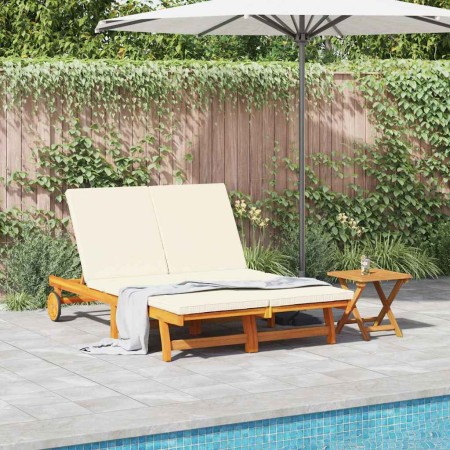 Tumbona Marrón 125 x 200 x 84cm Madera maciza de Acacia