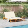 Tumbona Marrón 125 x 200 x 84cm Madera maciza de Acacia