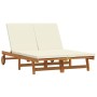 Tumbona Marrón 125 x 200 x 84cm Madera maciza de Acacia