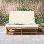 Tumbona Marrón 125 x 200 x 84cm Madera maciza de Acacia