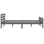 Grauer Massivholzbettrahmen 140x190 cm von vidaXL, Betten und Lattenroste - Ref: Foro24-814801, Preis: 123,50 €, Rabatt: %