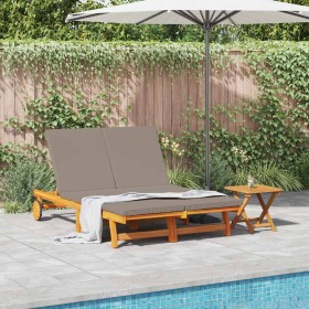 Tumbona Marrón 125 x 200 x 84cm Madera maciza de Acacia