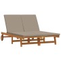 Tumbona Marrón 125 x 200 x 84cm Madera maciza de Acacia
