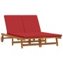 Tumbona Marrón 125 x 200 x 84cm Madera maciza de Acacia
