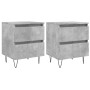 Nightstands 2 pcs concrete gray engineered wood 40x35x50 cm by vidaXL, Nightstands - Ref: Foro24-826885, Price: 76,31 €, Disc...