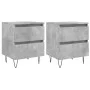 Nightstands 2 pcs concrete gray engineered wood 40x35x50 cm by vidaXL, Nightstands - Ref: Foro24-826885, Price: 75,20 €, Disc...
