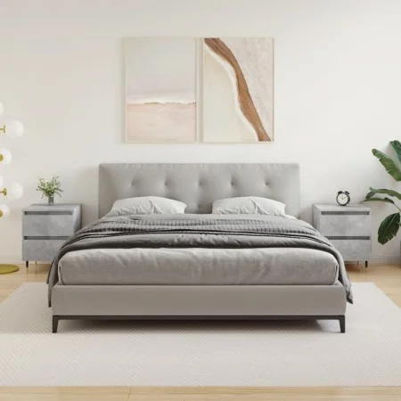 Mesitas noche 2 uds madera ingeniería gris hormigón 40x35x50 cm de vidaXL, Mesitas de noche - Ref: Foro24-826869, Precio: 74,...