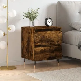 Smoked oak engineered wood bedside table 40x35x50 cm by vidaXL, Nightstands - Ref: Foro24-826870, Price: 45,38 €, Discount: %
