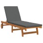 Tumbona 2 pcs Marrón 40 x 40 x 40cm Madera maciza de Acacia