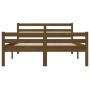 Honey brown solid wood bed frame 140x190 cm by vidaXL, Beds and slatted bases - Ref: Foro24-814802, Price: 140,98 €, Discount: %